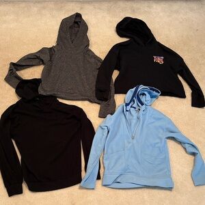 Lot of four girl hoodies size 7-8. Old navy and All in Motion